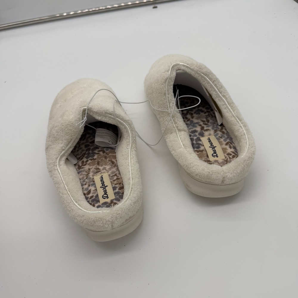 Dearfoams Muslin Quilted Faux Fur Slipper Clogs Womens L 9-10 Off White 31250 - Picture 5 of 7